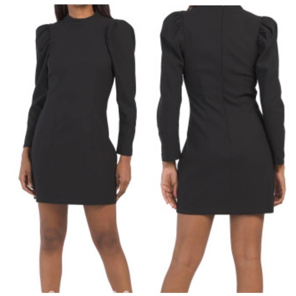 NWT*** ZARA PUFFY LONG SLEEVE MOCK NECK MINI BLACK DRESS